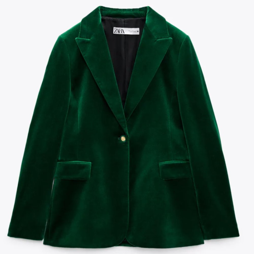 NWT LIMITED EDITION Green Velvet Blazer, M
